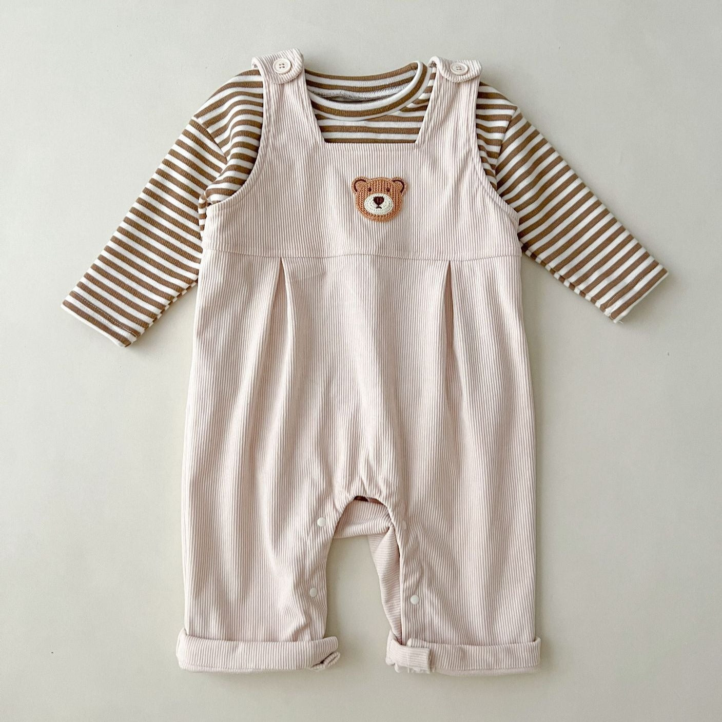 【BABY】コーデュロイサロペット ＆ ボーダートップス CawaKomostore