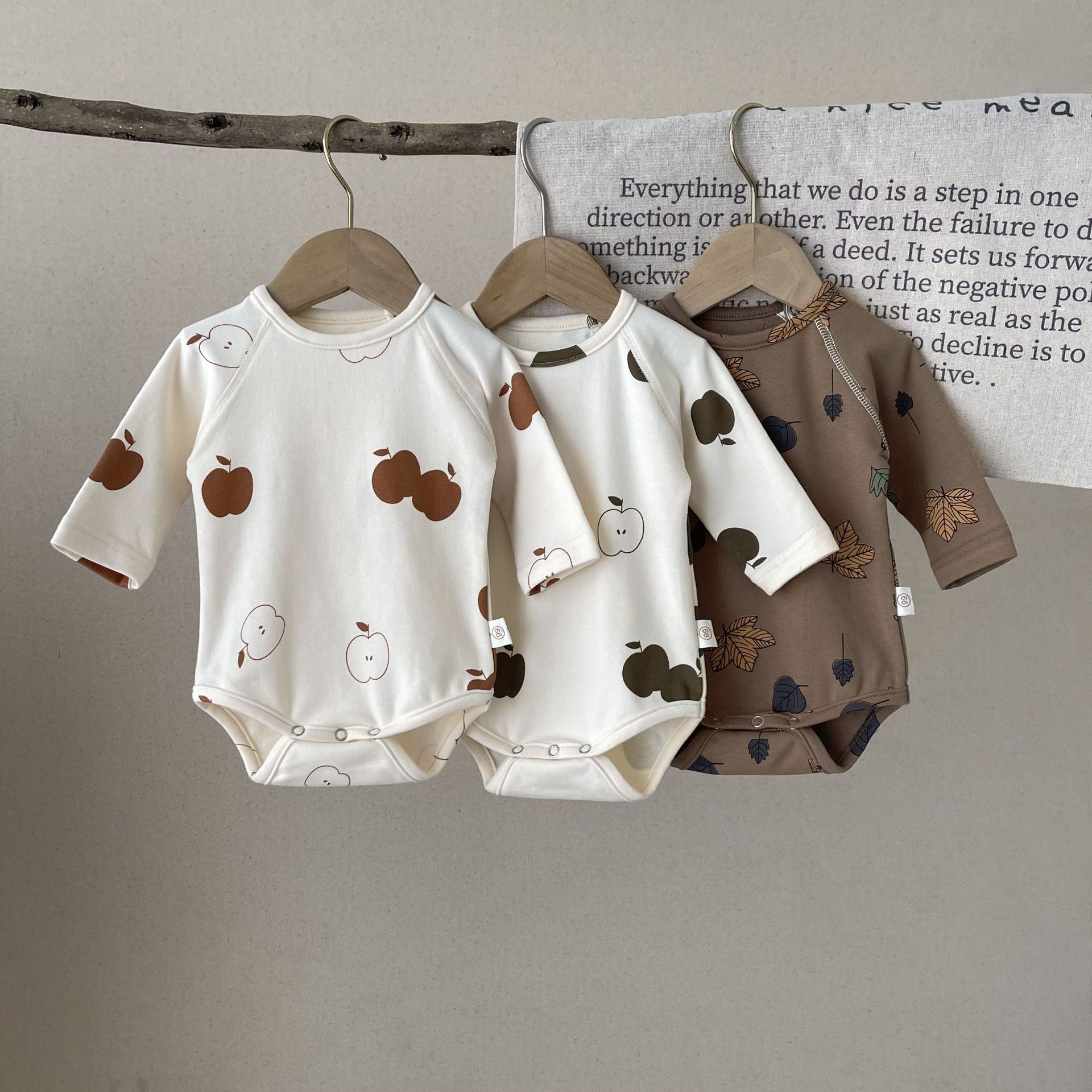 【BABY】  Apple&Leaf コットン肌着 ロンパース CawaKomostore