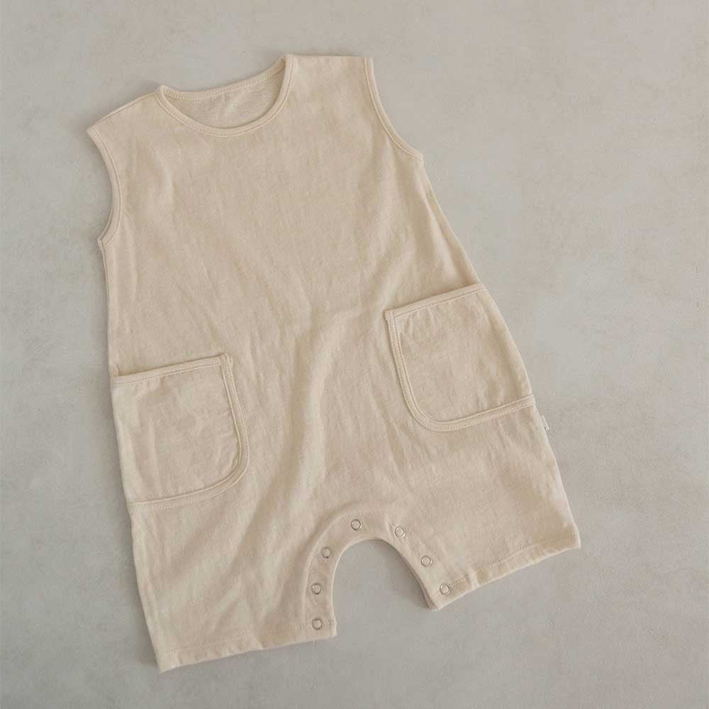 【BABY】シンプルデザインノースリーブロンパース CawaKomostore