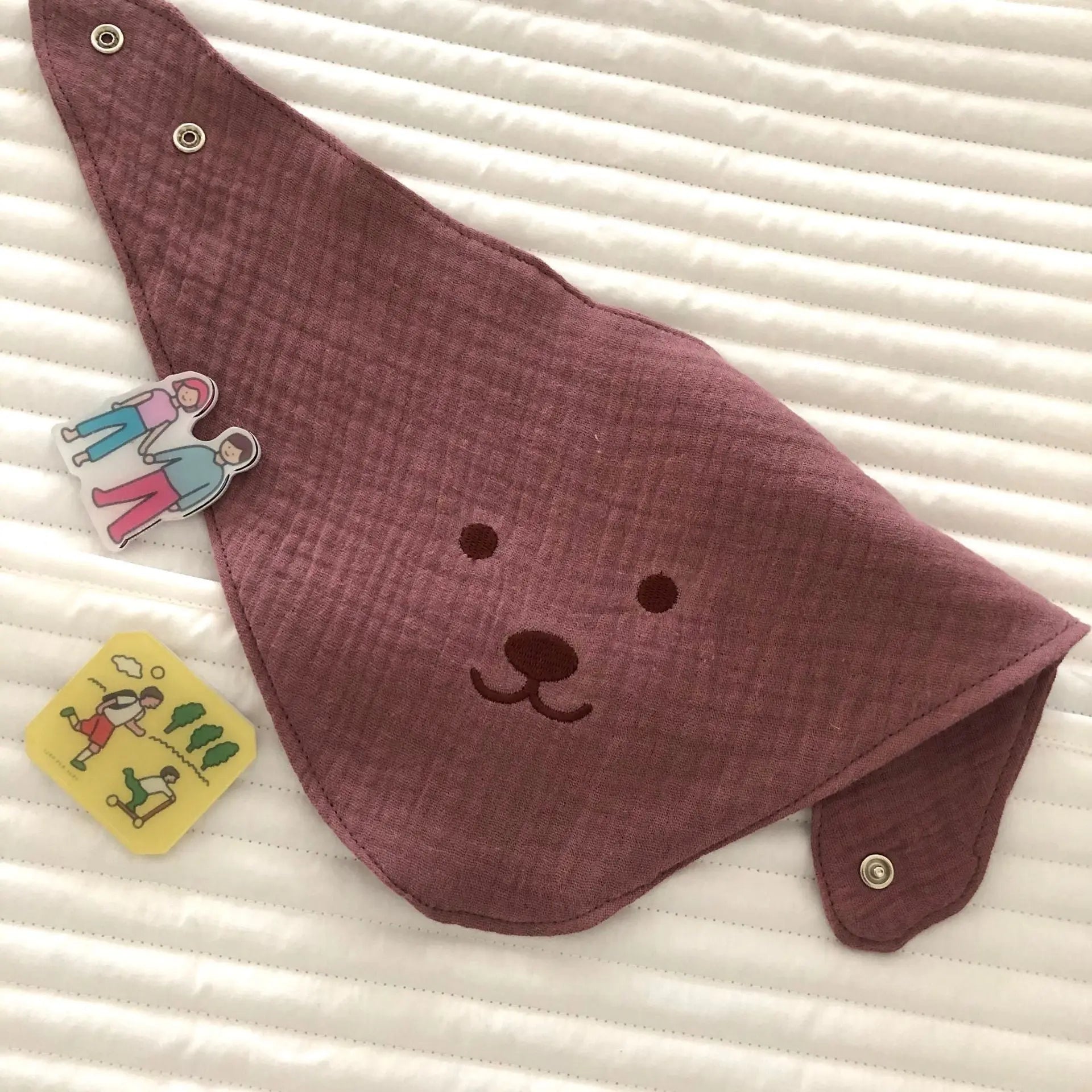 【食事グッズ】犬＆スマイル柄の4層前掛け CawaKomostore