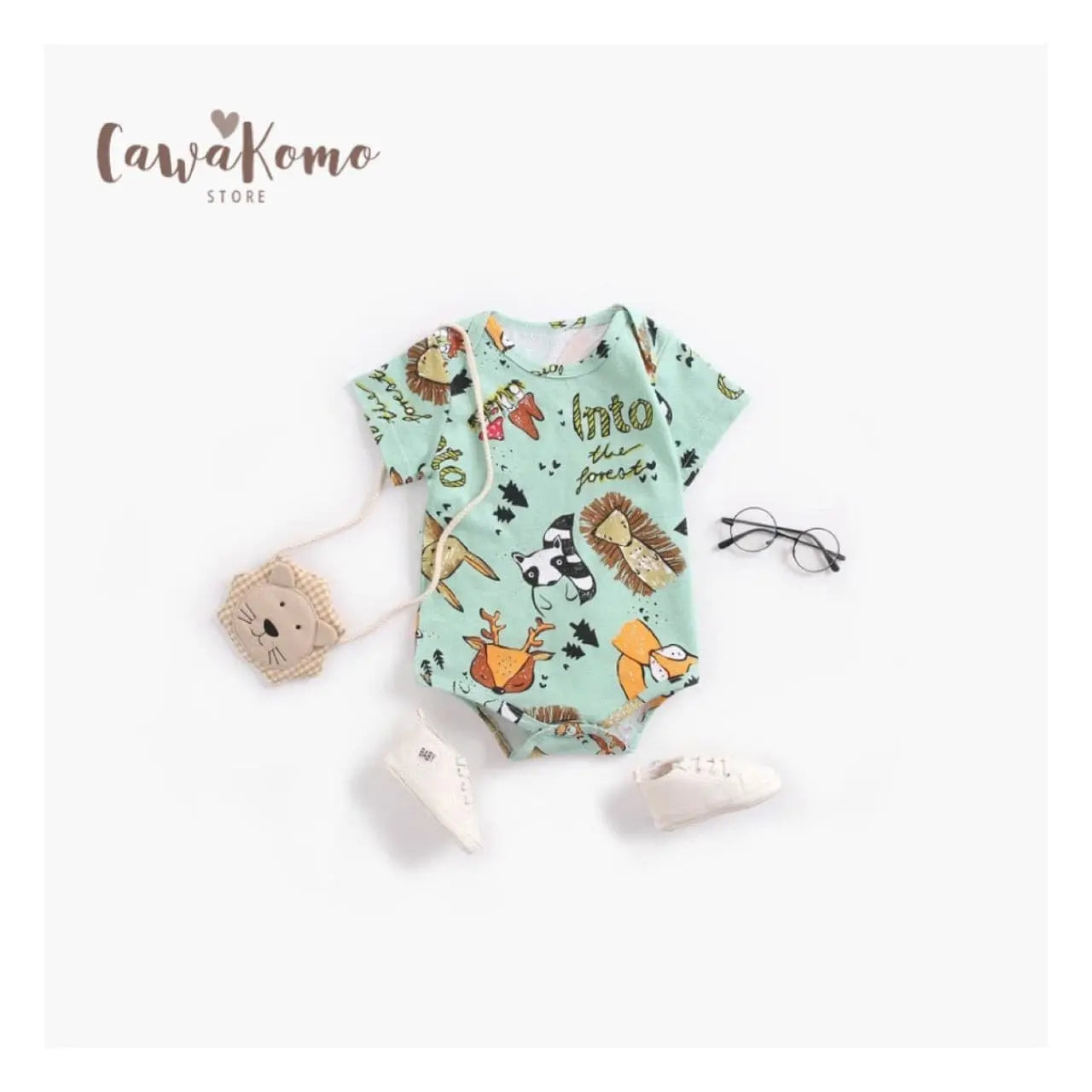 【BABY】アニマル柄ロンパース CawaKomostore