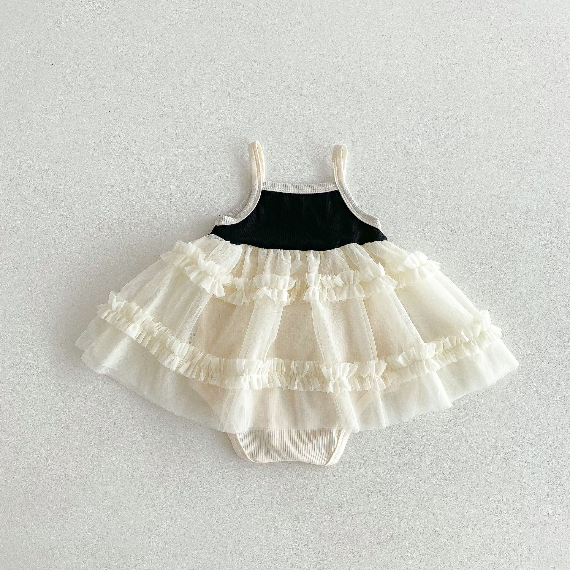 【BABY】モノクロ♥キャミチュールロンパース CawaKomostore