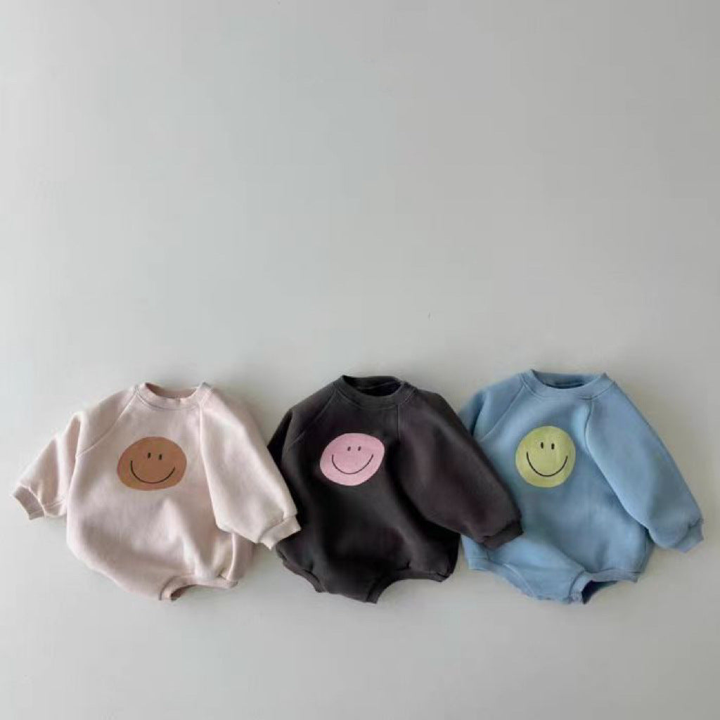 【BABY】スマイルプリントスウェットロンパース CawaKomostore