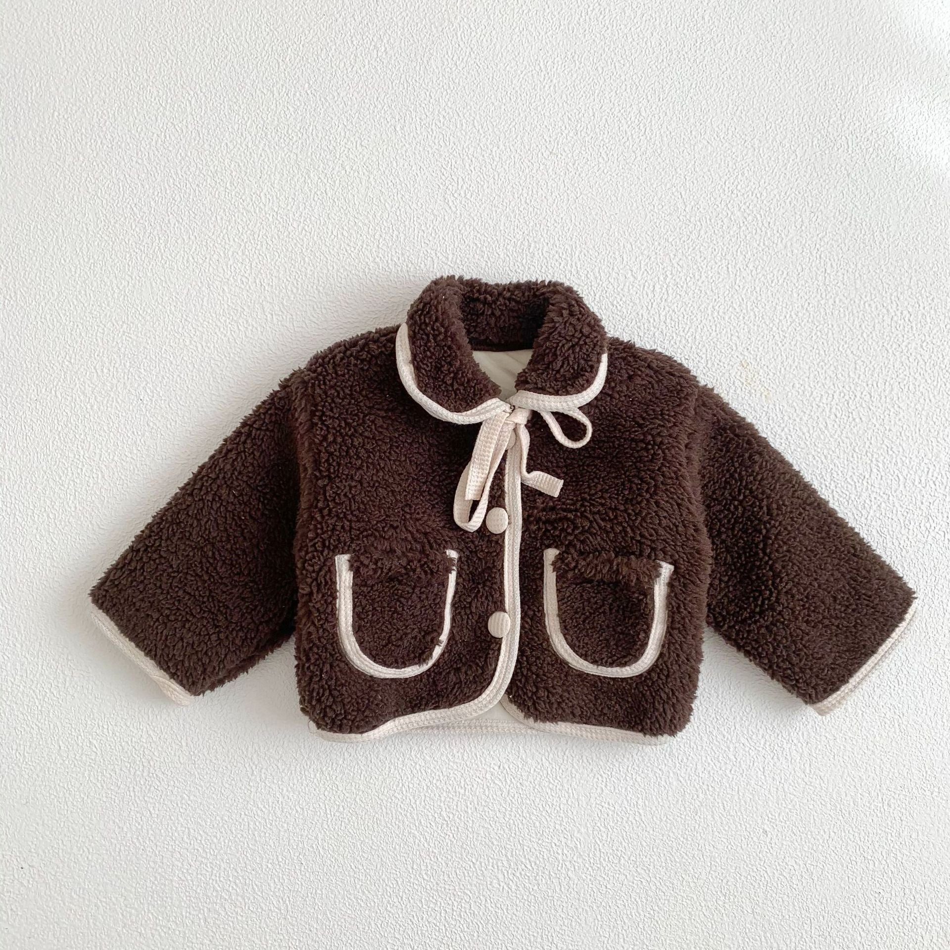 【BABY】襟付きボアアウター（Brown / Off White） CawaKomostore