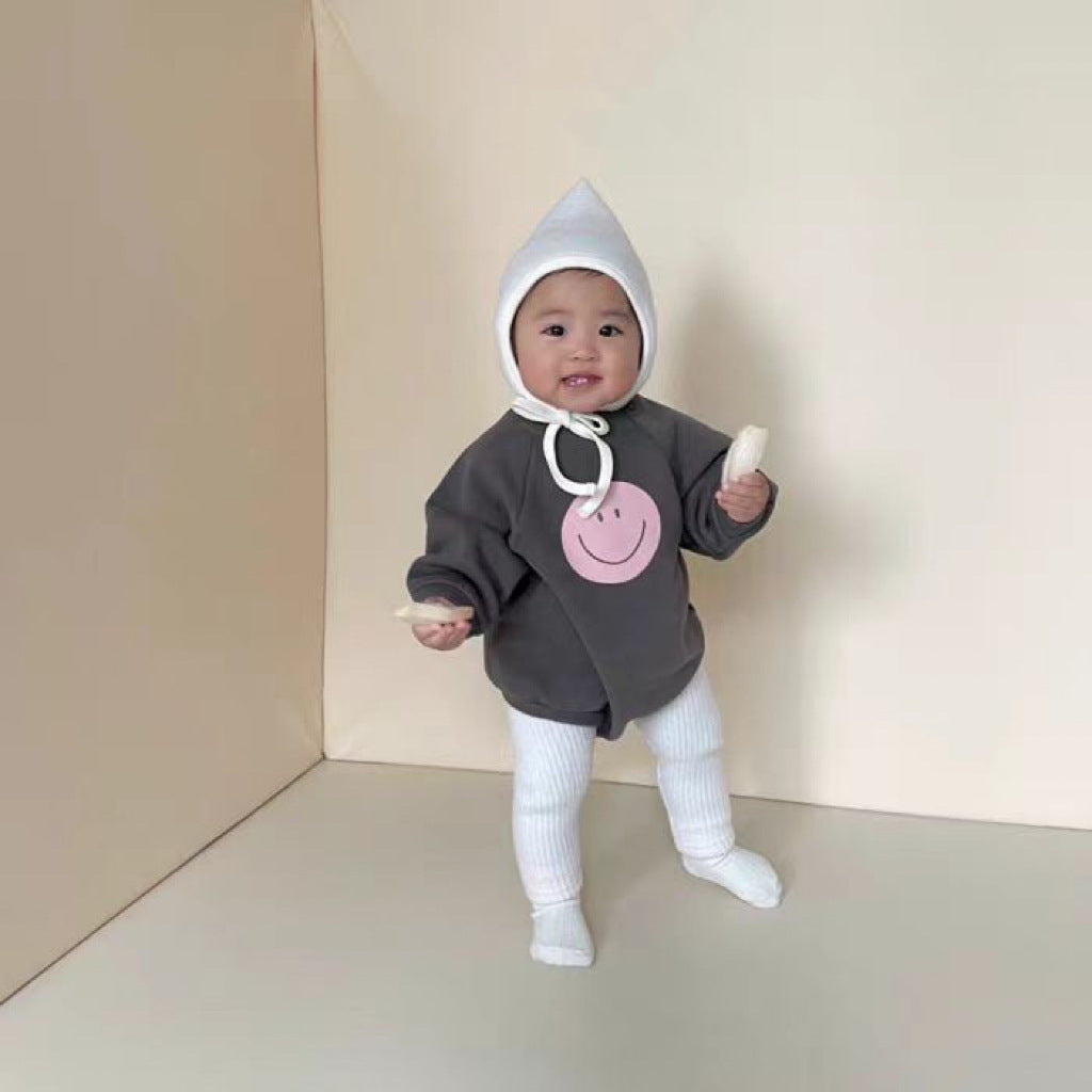 【BABY】スマイルプリントスウェットロンパース CawaKomostore