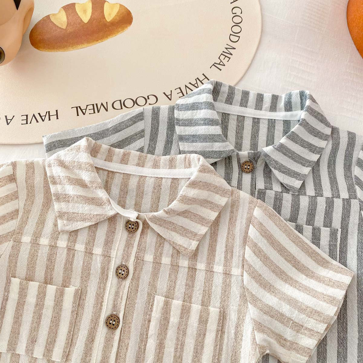 【BABY】ストライプぽってりロンパース CawaKomostore