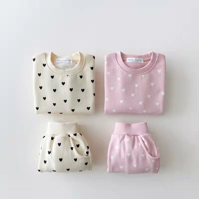 【BABY】ハート総柄セットアップスウェット CawaKomostore