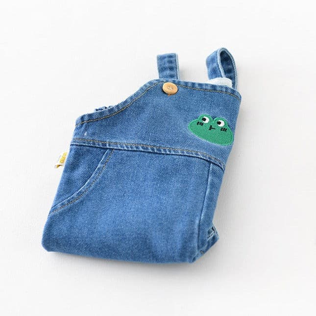 【BABY】Frog刺繍　デニムオーバーオール CawaKomostore