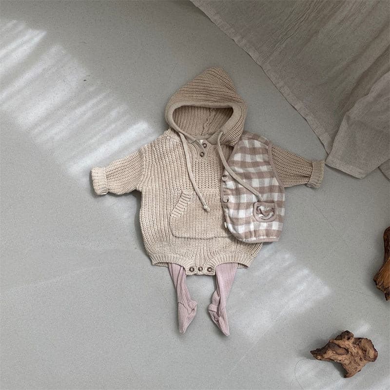 【BABY】フーディーニットロンパース CawaKomostore