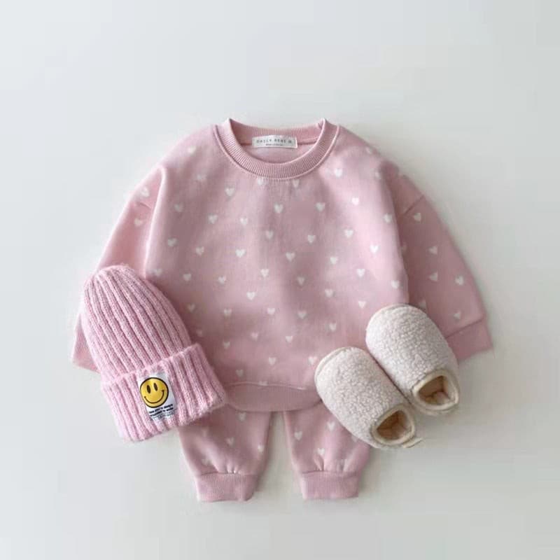 【BABY】ハート総柄セットアップスウェット CawaKomostore