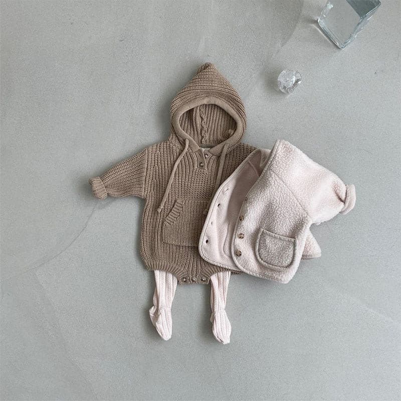 【BABY】フーディーニットロンパース CawaKomostore