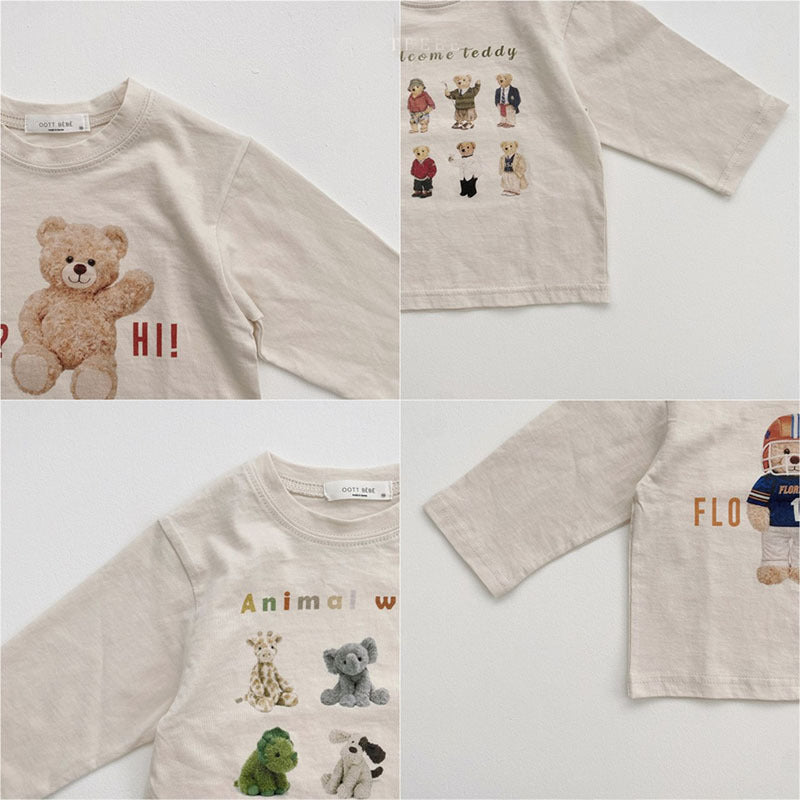 【BABY】くま柄＆動物総柄のプリントTシャツ