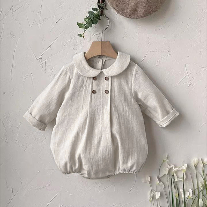 【BABY】ナチュラルリネンボダンロンパース CawaKomostore