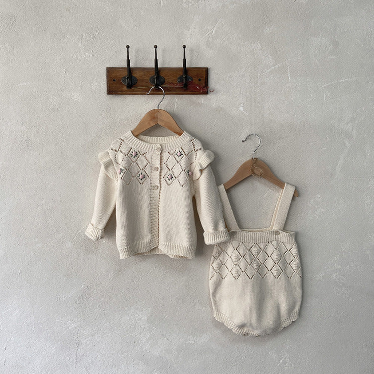 【BABY】素敵ホワイトニット刺繡セット CawaKomostore