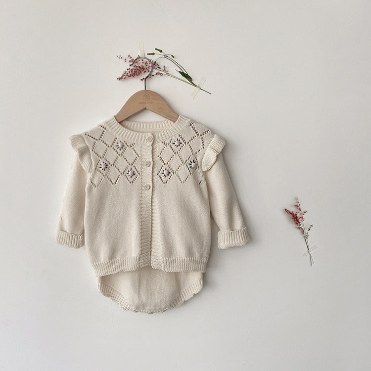 【BABY】素敵ホワイトニット刺繡セット CawaKomostore